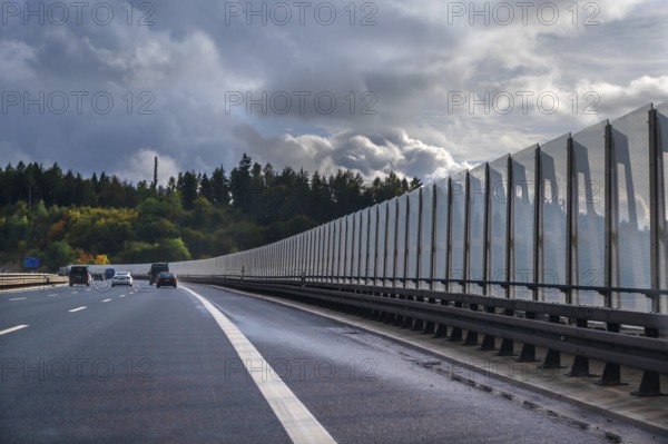 Lärmschutzwand an der A9, Bayreuth, Upper Franconia, Bavaria, Germany
