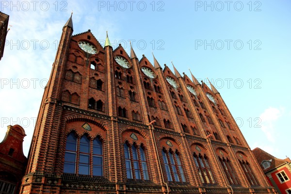 Town hall in the urban area of Altstadt, Stralsund, Hanseatic City of Stralsund, Vorpommern-Rügen district, Mecklenburg-Western Pomerania, Germany
