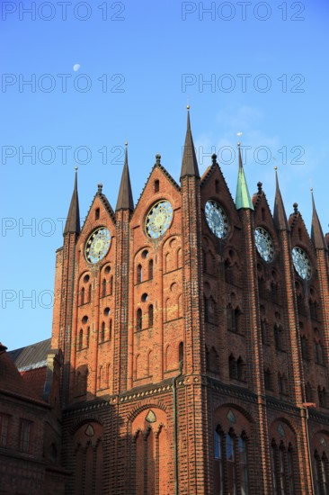Town hall in the urban area of Altstadt, Stralsund, Hanseatic City of Stralsund, Vorpommern-Rügen district, Mecklenburg-Western Pomerania, Germany