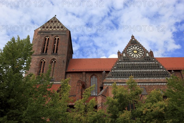 St. Nicholas Church, important building of North German brick Gothic and part of the UNESCO World Heritage Site, Wismar, Northwest Mecklenburg district, Mecklenburg-Western Pomerania, Germany