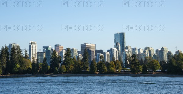 Skyline, city view with skyscrapers, Vancouver, British Columbia, Canada