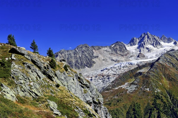 Glacier du Tour behind Aiguilles du Tour, Chamonix-Mont-Blanc, Haute-Savoie, France