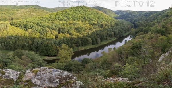 Autumn landscape, river loop, river Thaya, National Park Thayatal, Lower Austria, Austria