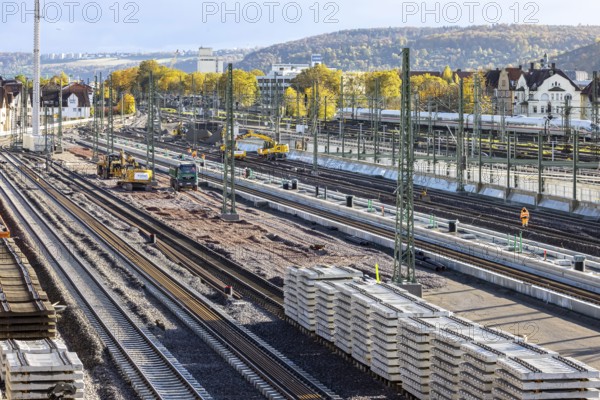 New Untertürkheim parking station. As part of Stuttgart 21, train traffic is being reorganized. Among other things, 33 sidings are being built. Stuttgart, Baden-Württemberg, Germany