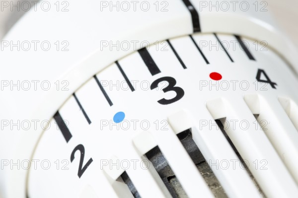 Close-up of a radiator thermostat