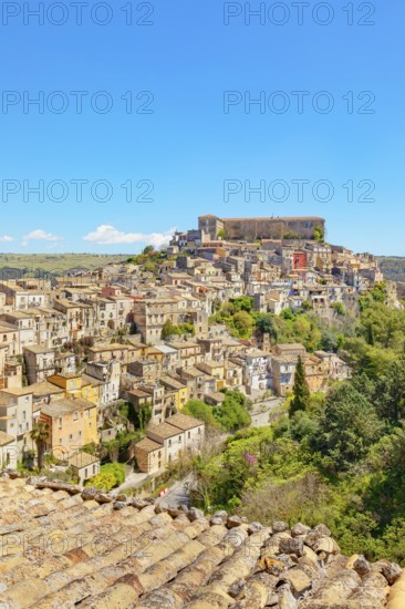 Elevated view of Ragusa Ibla, Ragusa Ibla, Ragusa province, Sicily, Italy