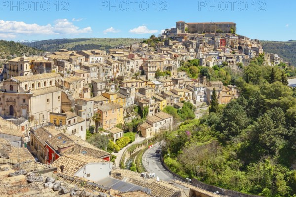 Elevated view of Ragusa Ibla, Ragusa Ibla, Ragusa province, Sicily, Italy
