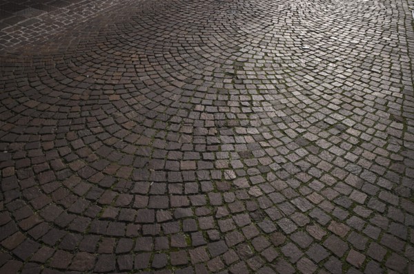 Cobblestones, street pavement, pedestrian zone, old town, Bietigheim-Bissingen, Baden-Württemberg, Germany