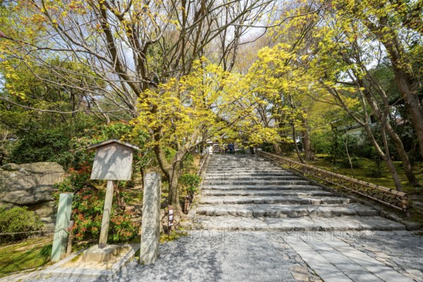 Stairs to Ryoan-ji Temple Kori Kori, Ryoan-ji, Zen Buddhist Temple Complex, Kyoto, Japan
