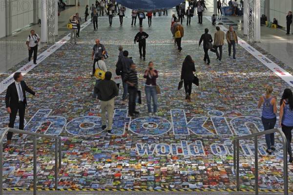 Presentation of the flood of images worldwide in a hall at Photokina 2012, Messeplatz 1, Cologne, North Rhine-Westphalia, Germany