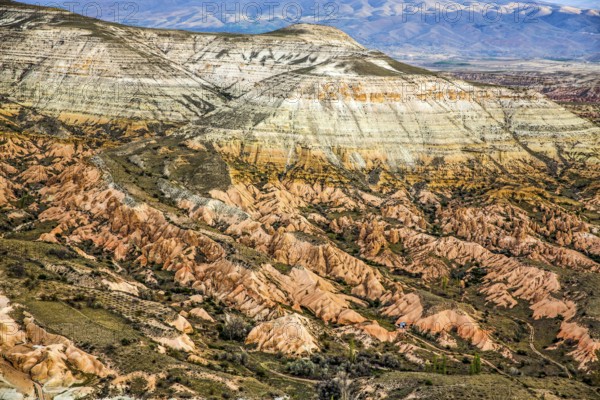 Balloon ride over fantastic tuff rock formations, Cappadocia, Turkey