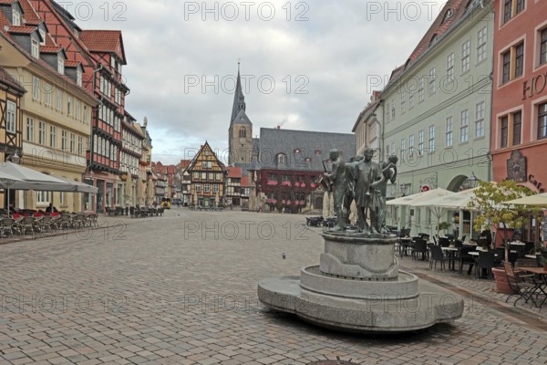 Market square, Quedlinburg, Saxony-Anhalt, Germany, World Heritage Site, UNESCO