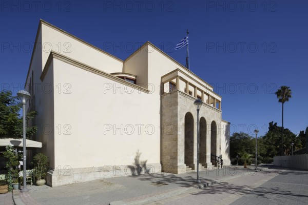 Portal, Archaeological Museum, Archeologikó Musío Ko, built 1923-1943, with finds from ancient to late Roman times, Platia Eleftherias, old town, city of Kos, island of Kos, Dodecanese Islands, Greece