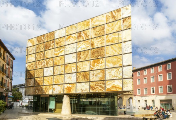 Modern architecture of Museo del Foro de Caesaraugusta, Roman forum museum building, Zaragoza, Aragon, Spain