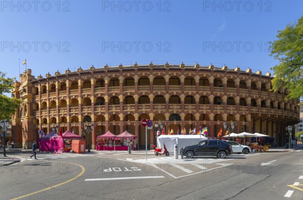Plaza de Toros de la Misericordia historic bullring building, city of Zaragoza, Aragon, Spain