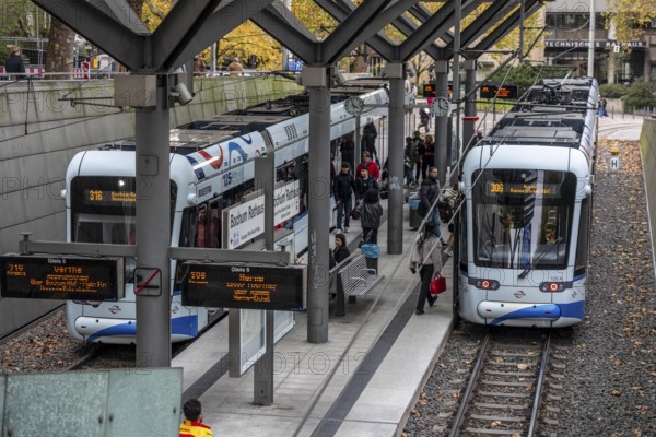 Bogestra station Rathaus Bochum, tram, subway, directly at the town hall, Hans-Böckler-Straße, North Rhine-Westphalia, Germany