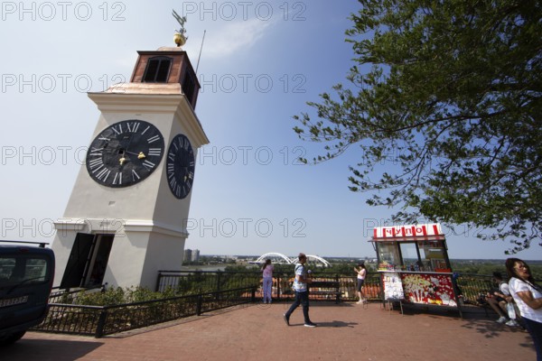 Clock Tower or Tipsy Clock, Petrovaradin or Petrovaradin Fortress, Novi Sad, Vojvodina Province, Serbia