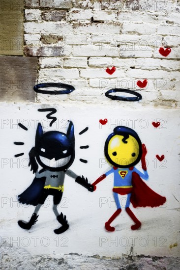 Street art, graffiti, MAUSA VAUBAN, Museum of Urban Art and Street Art, Vauban Fortress Neuf-Brisach, UNESCO World Heritage Site, Haut-Rhin Department, Alsace, France