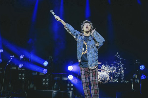 Singer Takahiro Moriuchi from One Ok Rock live on Detox European Tour 2025 in Berlin's Max-Schmeling-Halle on 24.10.2025