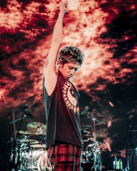 Singer Takahiro Moriuchi from One Ok Rock live on Detox European Tour 2025 in Berlin's Max-Schmeling-Halle on 24.10.2025