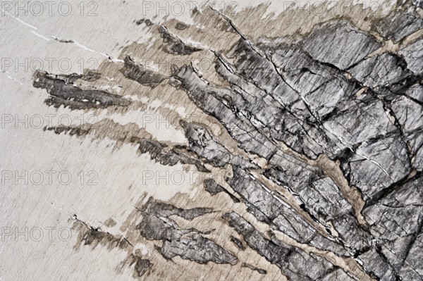 View from the Télécabine Panorama Railway of the glacial crevices of the Glacier du Géant, Chamonix-Mont-Blanc, Haute-Savoie, France