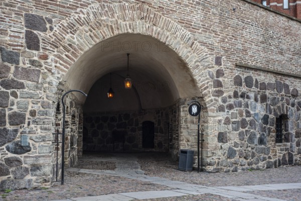 Västerport, the main gate in the old medieval defensive wall around the old city in Kalmar, Småland, Sweden Scandinavia