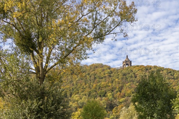 Mountain, forest, Kaiser-Wilhelm-Denkmal, Porta Westfalica, North Rhine-Westphalia, Germany