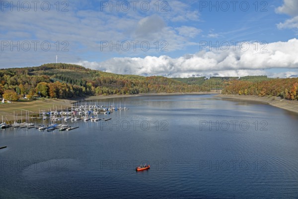 Yachthafen, Sondern, Olpe, Biggesee, Sauerland, North Rhine-Westphalia, Germany