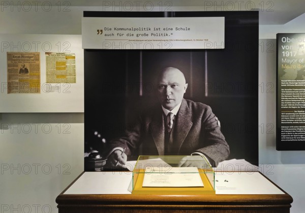 Exhibition on the life of Konrad Adenauer at the Federal Chancellor Adenauer House Foundation, Rhöndorf, Bad Honnef, North Rhine-Westphalia, Germany