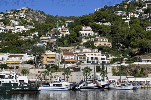 View of the port of Jávea or Xàbia, Alicante Province, Comunidad Valenciana, Spain