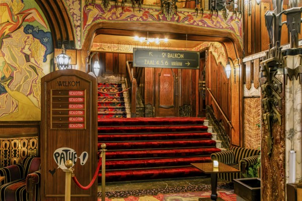 Foyer of the Tuschinski Theatre, Pathé Tuschinski, traditional cinema in the Art Deco style of the 1920s, Reguliersbreestraat, Amsterdam, the Netherlands