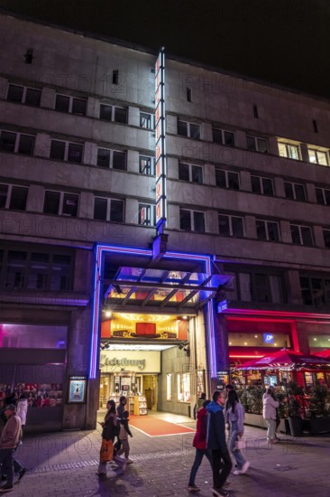 The Lichtburg, cinema, with 1250 seats, has the largest cinema hall in Germany, is a listed building, on Kettwiger Straße, Essen, North Rhine-Westphalia