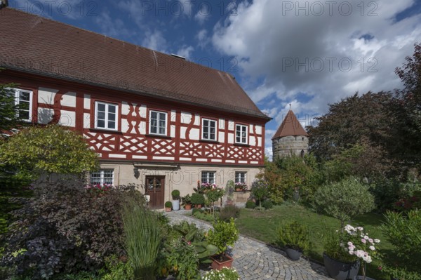Fortified church rectory, built in 1700, Hannberg, Middle Franconia, Bavaria, Germany