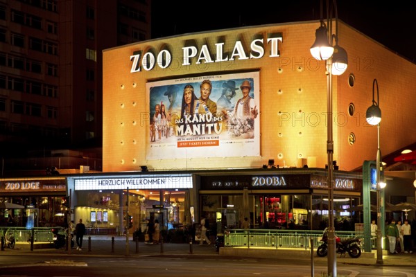 The important cinema Zoo Palast in the evening, Charlottenburg, City-West, Berlin, Germany