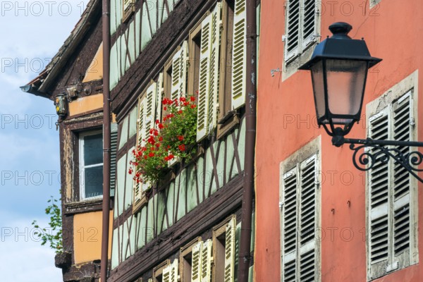 Historic half-timbered houses in the old town centre of Colmar, France