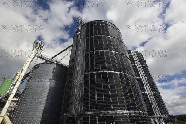 Pellet silos at the Energie-Mann company in the Westerwald