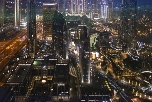 UAE, Dubai downtown financial skyline and business shopping center near Dubai Mall