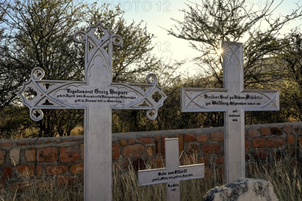 Graves at the German military cemetery at Waterberg, Otjozondjupa region, Namibia