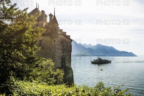 Château de Chillon, Chillon Castle, near Montreux, Lake Geneva, Lac Léman, Canton of Vaud, Switzerland