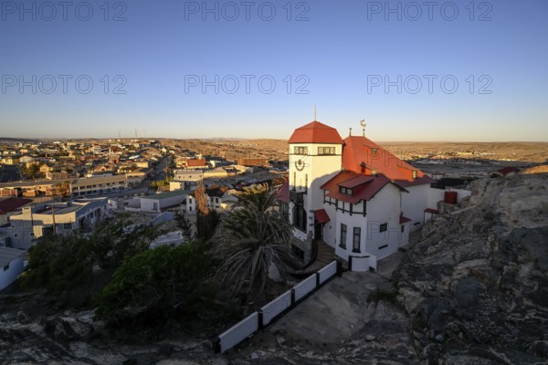 Goerke House, blue hour, Lüderitz, Karas Region, Namibia