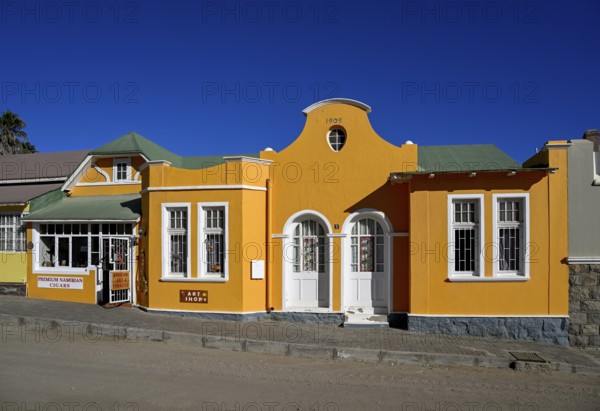 Colonial house facade in the Bergstraße, Lüderitz, Karas region, Namibia