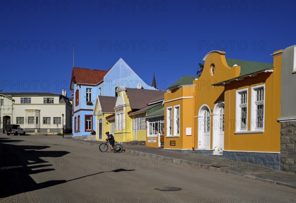 Colonial house facades in the Bergstraße, Lüderitz, Karas region, Namibia