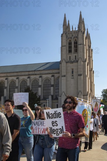 Detroit, Michigan USA - 5 October 2025 - The Catholic Archdiocese of Detroit marks the World Day of Migrants & Refugees with a pilgrimage walk followed by a mass lead by Archbishop Edward Weisenburger. The event was held at the Blessed Sacrament Cathedral