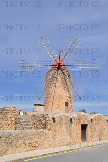 Windmill Moli den Xina, Algaida, Majorca, Balearic Islands, Spain