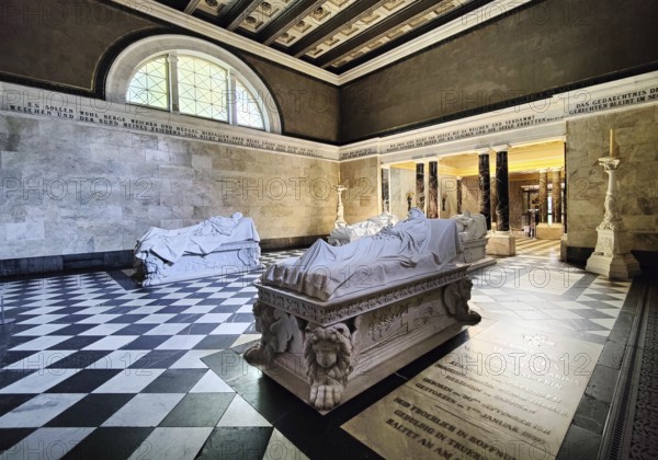 Charlottenburg Mausoleum with the marble sarcophagi of Queen Luise and Emperor Wilhelm I, Charlottenburg Palace, Berlin, Germany