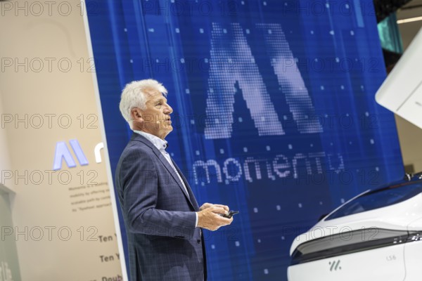 Gerhard Steiger, Chariman Momenta Europe. Momenta Global Ltd. is a Chinese developer of software for self-driving vehicles using artificial intelligence. IAA MOBILITY in Munich. The motor show presents itself as a holistic mobility trade fair. Cars continue to take centre stage, however, with Chinese manufacturers gaining ground. Munich, Bavaria, Germany