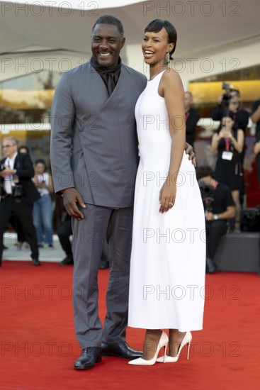 Venice, Italy - 2 September 2025: Idris Elba and Sabrina Dhowre Elba during the red carpet of - A house of Dynamite - during the 82nd Venice International Film Festival