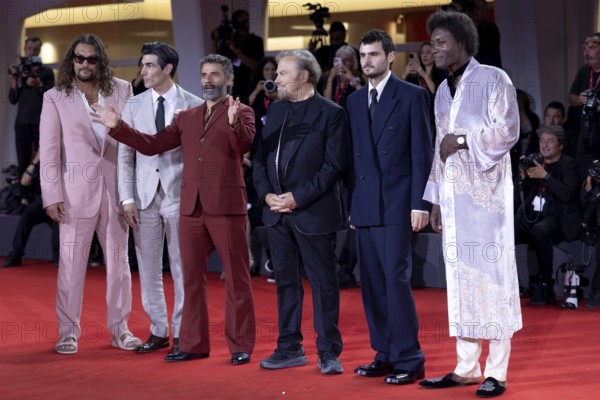 Venice, Italy - 3 September 2025: Jason Momoa, Louis Cancelmi, Oscar Isaac, Franco Nero and Duke Nicholson and Benjamin Clementine during the Red Carpet of - Cartier Glory To The Filmmaker Award 2025 and In the Hand of Dante - during the 82nd Venice International Film Festival