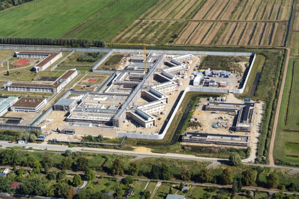 JVA Billwerder Neubau, Europe, Germany, Hamburg, Billwerder, JVAB, JVA, prison, jail, enforcement, replacement, correctional facility, Vierlande, law, justice, correctional facility, crime, aerial view, aerial photograph, aerial view, police, law, security, punishment, law enforcement, crime, crime fighting, top view, aerial view, aerial view, aerial photograph, aerial view, bird's eye view, overview, overview, air, upwind aerial photographs, new building