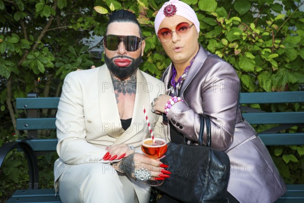 Harald Glööckler and Julian F.M. Stöckel at the premiere of the play 'Der eingebildet Kranke' and Dieter Hallervorden's 90th birthday at the palace gardens Theatre. Berlin, 05.09.2025